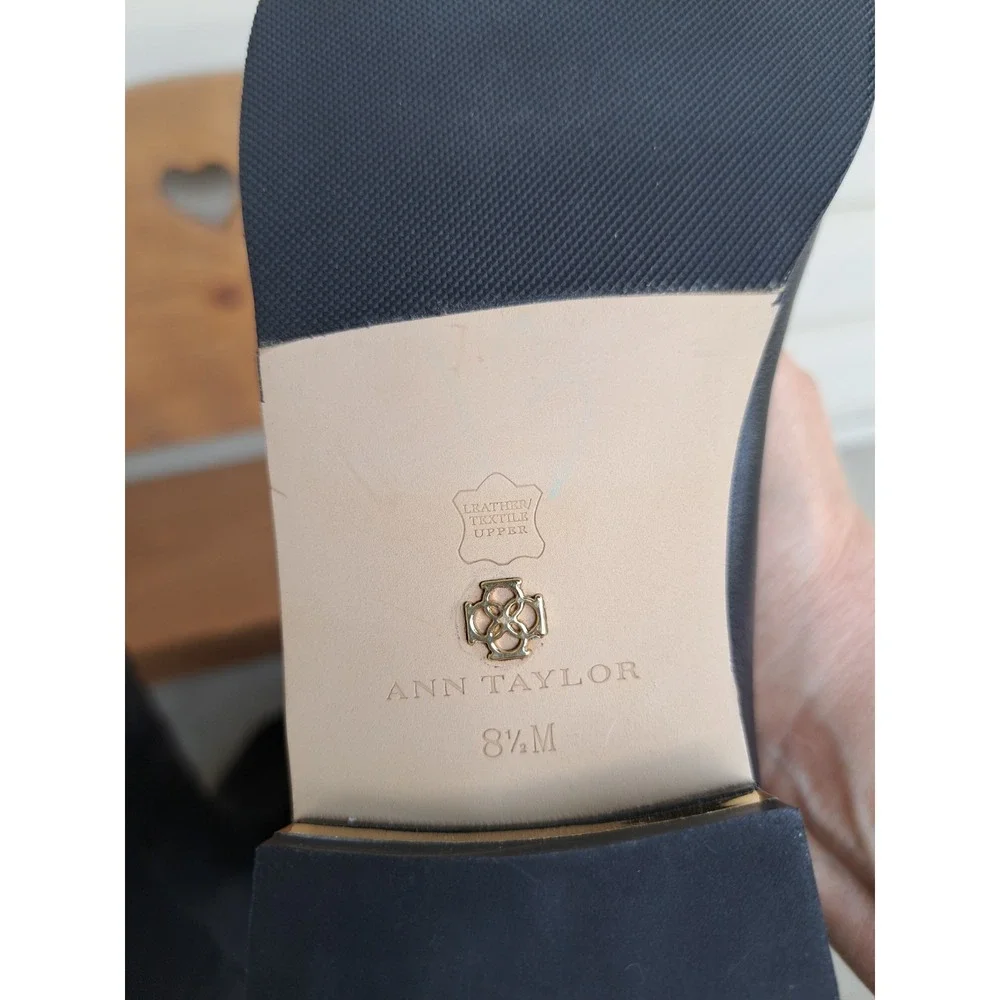 Ann Taylor Women's Black Leather Knee High Riding Boots 8.5 New